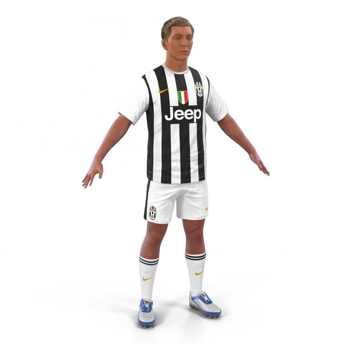 Soccer Player Juventus with Hair 3D