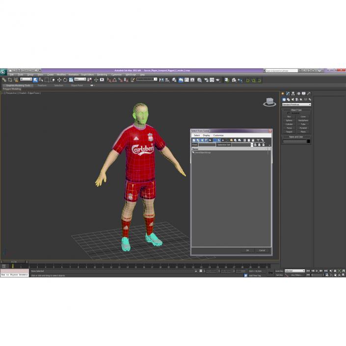 3D Soccer Player Liverpool model