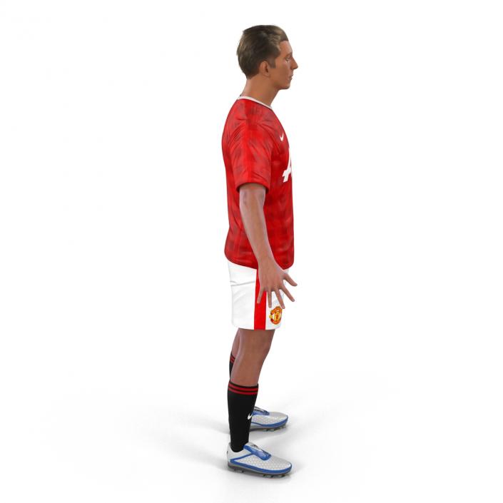 3D Soccer Player Manchester United with Hair