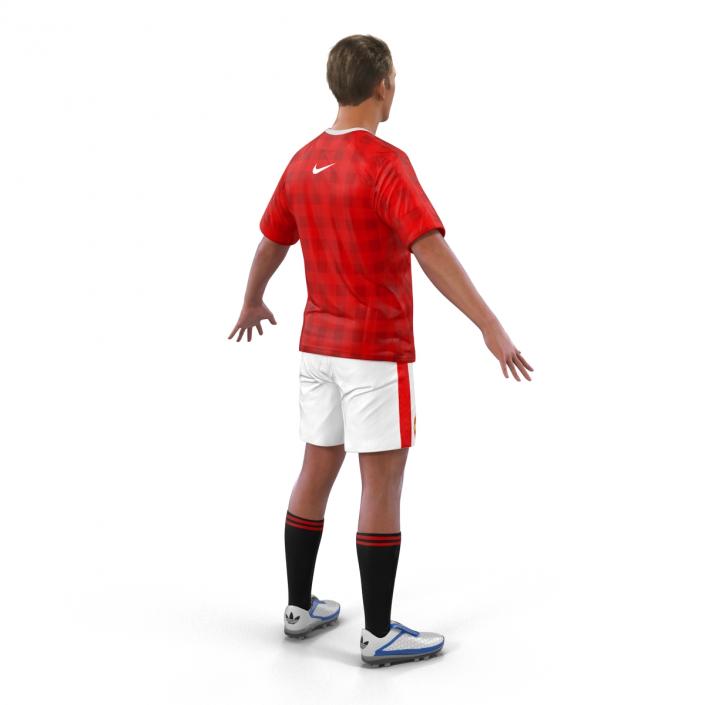 3D Soccer Player Manchester United with Hair