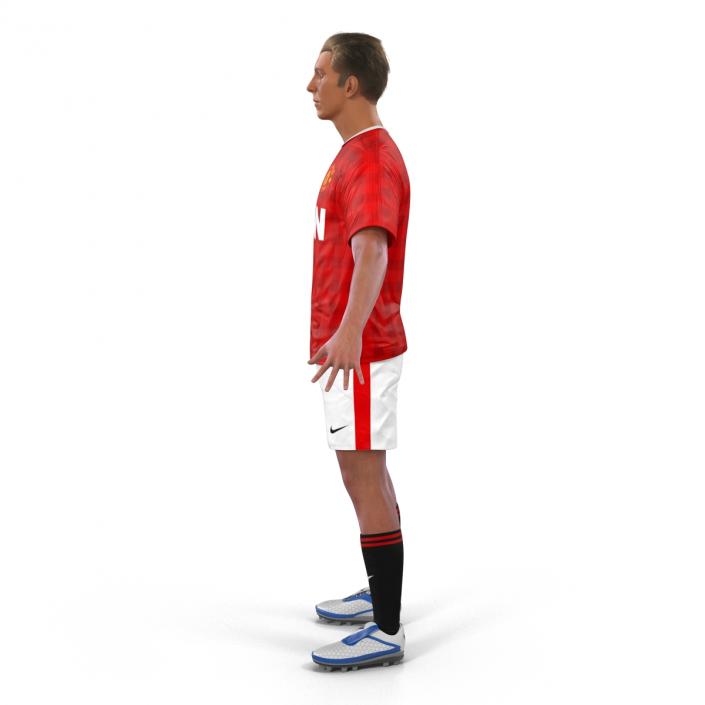 3D Soccer Player Manchester United with Hair