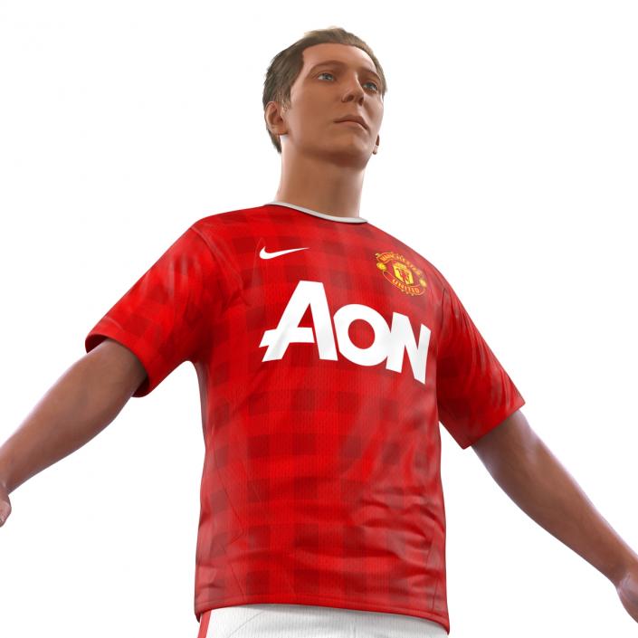 3D Soccer Player Manchester United with Hair