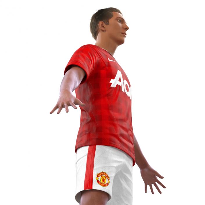 3D Soccer Player Manchester United with Hair