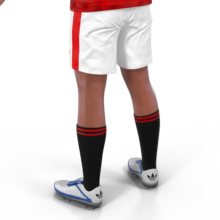 3D Soccer Player Manchester United with Hair