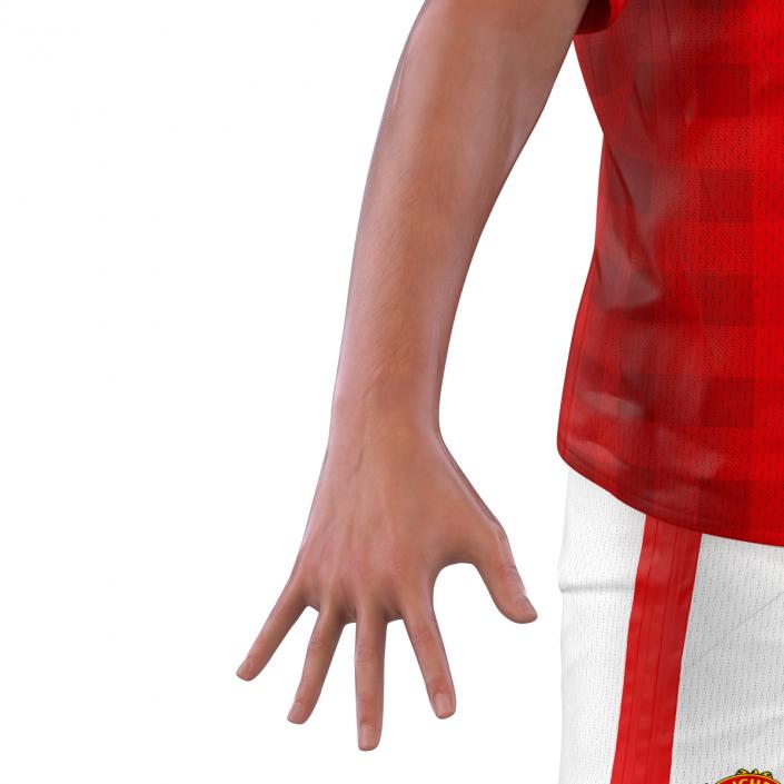 3D Soccer Player Manchester United with Hair