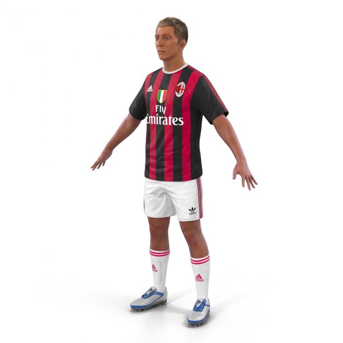 Soccer Player Milan with Hair 3D model