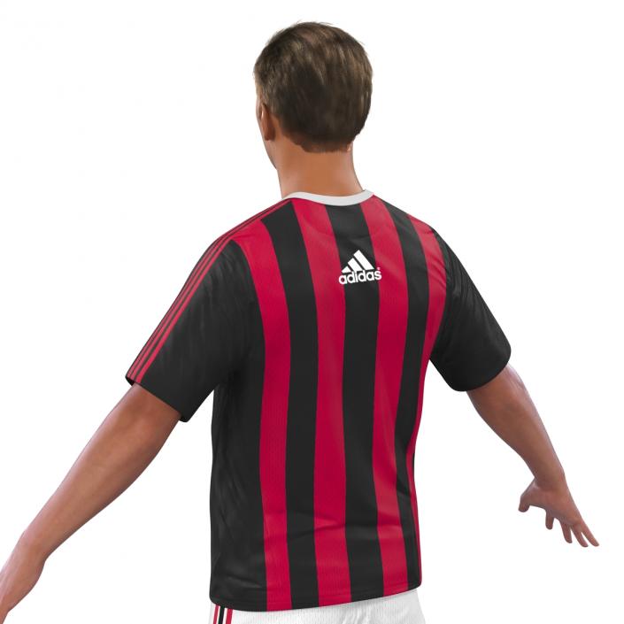 Soccer Player Milan with Hair 3D model