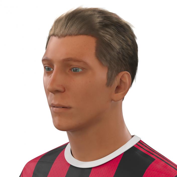 Soccer Player Milan with Hair 3D model