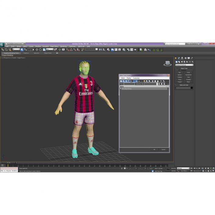 Soccer Player Milan with Hair 3D model