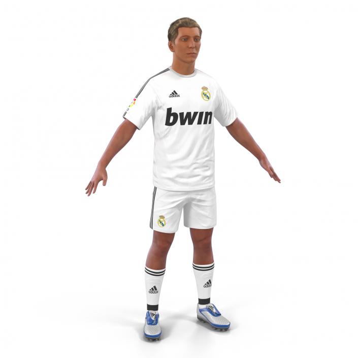 3D model Soccer Player Real Madrid with Hair