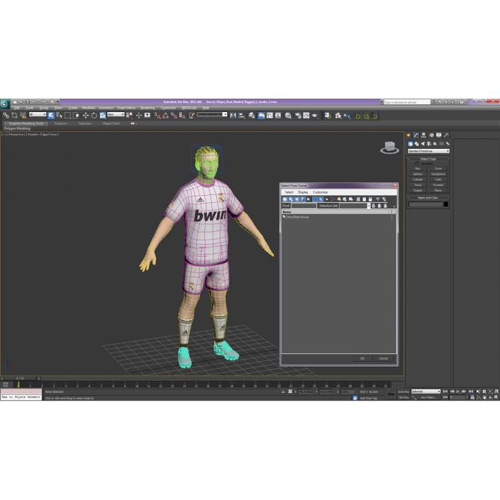 3D model Soccer Player Real Madrid with Hair