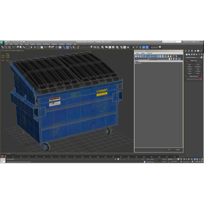 3D Dumpster Blue model