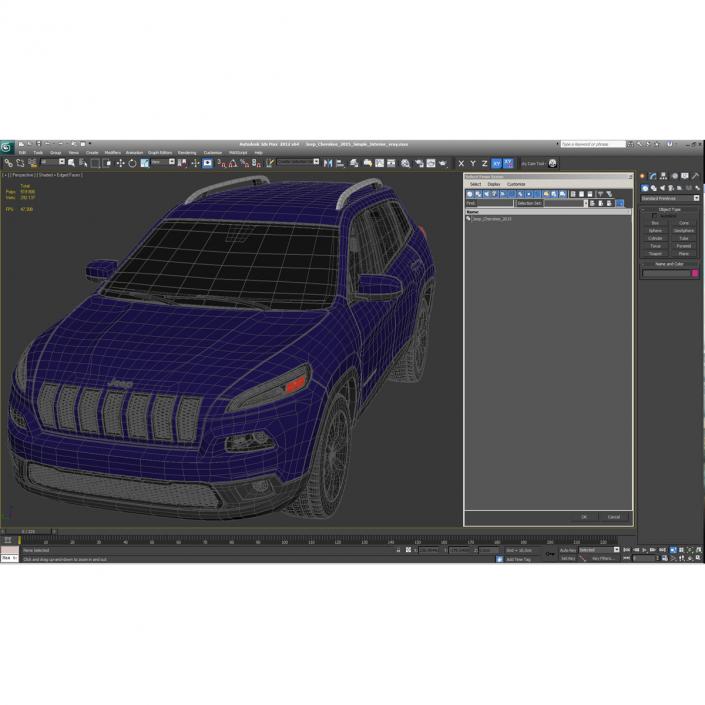 Jeep Cherokee 2015 Simple Interior 3D model