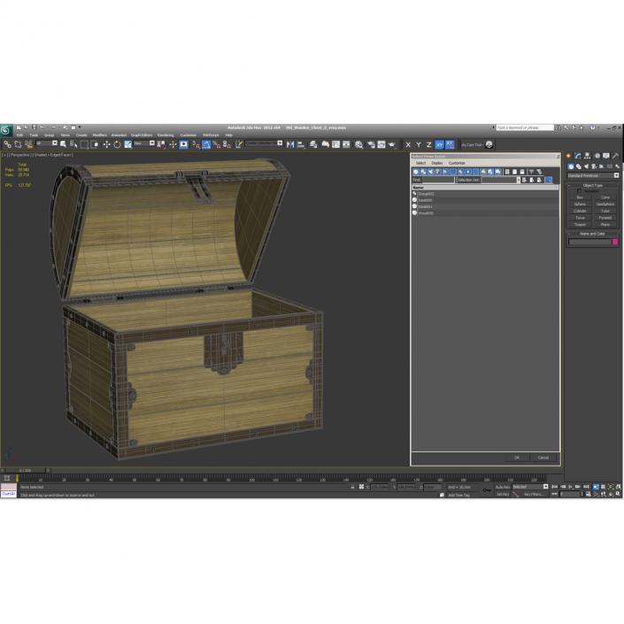 3D Old Wooden Chest 2 model