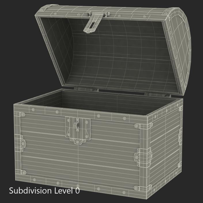 3D Old Wooden Chest 2 model