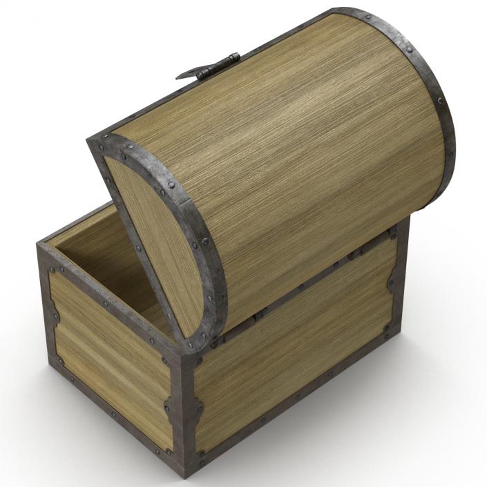 3D Old Wooden Chest 2 model