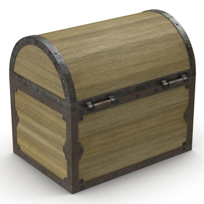 3D Old Wooden Chest 2 model