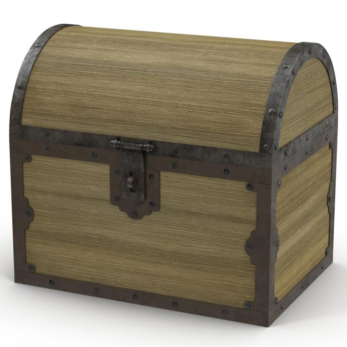 3D Old Wooden Chest 2 model