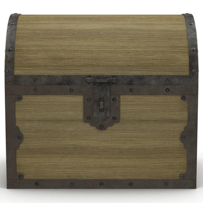 3D Old Wooden Chest 2 model