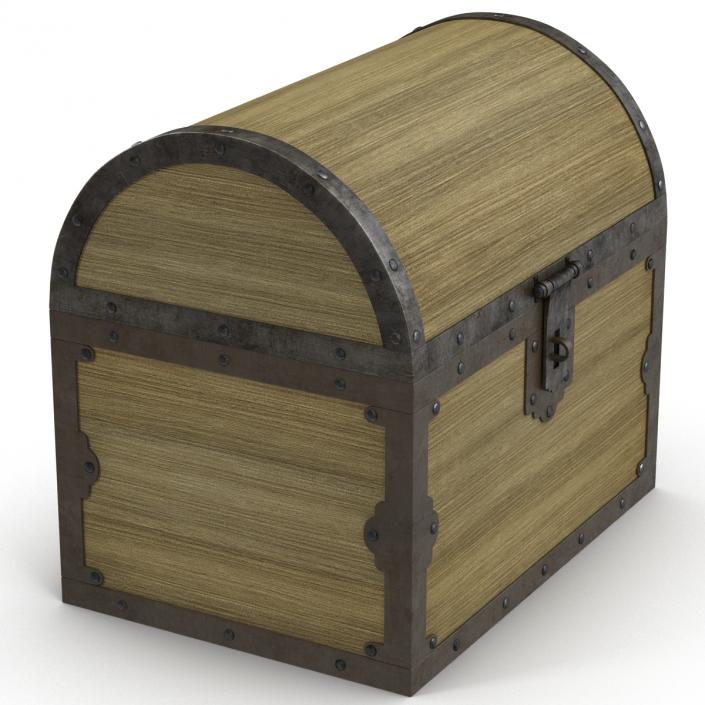 3D Old Wooden Chest 2 model