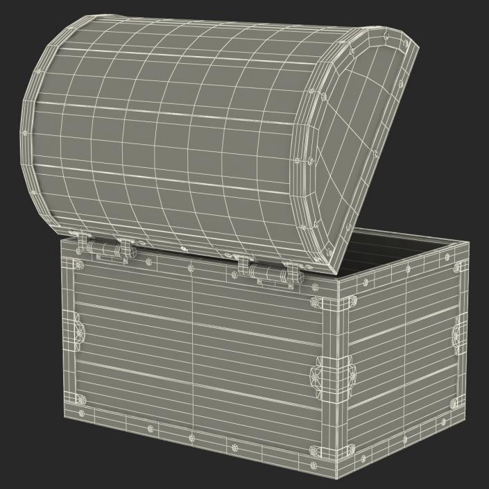 3D Old Wooden Chest 2 model