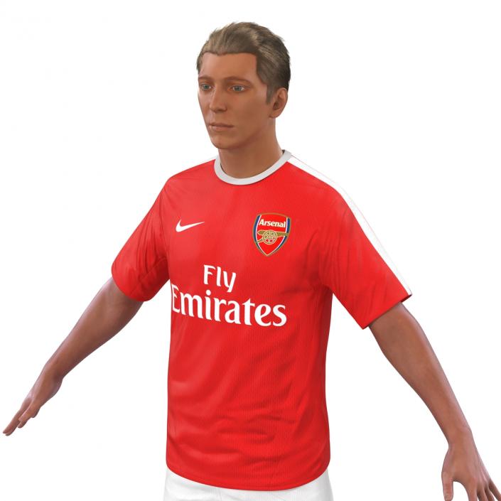 3D Soccer Player Arsenal Rigged model