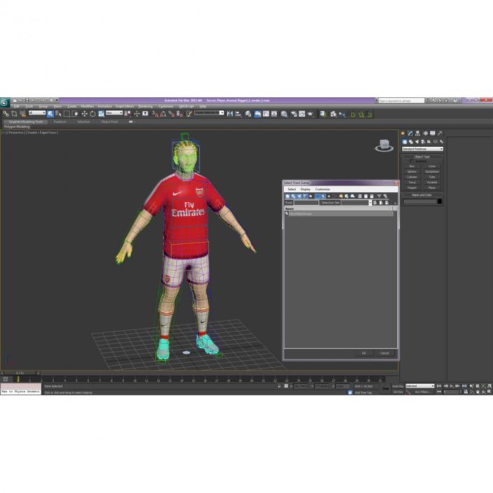 3D Soccer Player Arsenal Rigged model