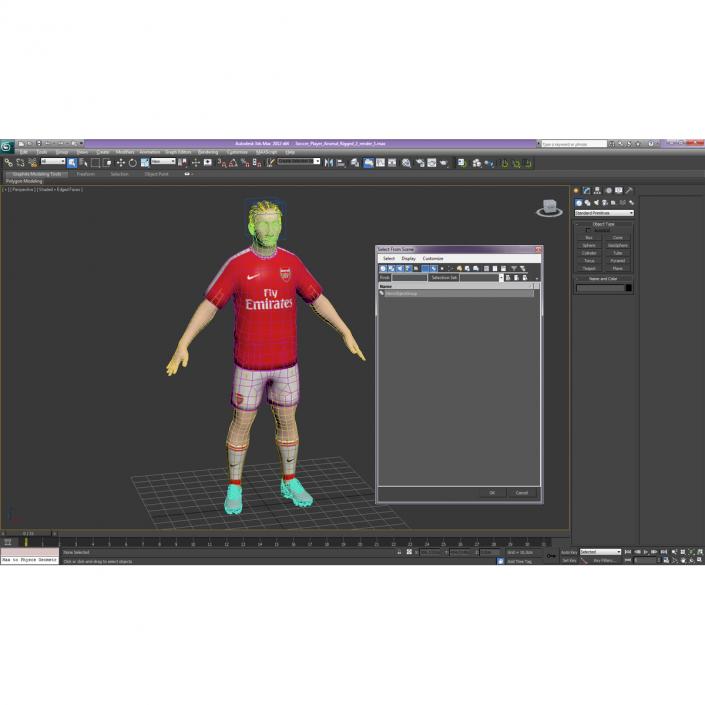 3D Soccer Player Arsenal with Hair