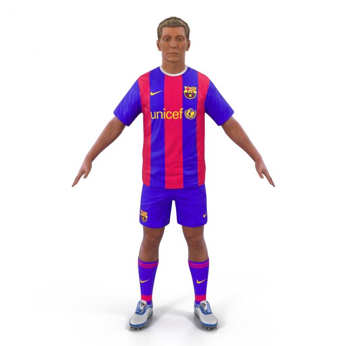 Soccer Player Barcelona Rigged 2 3D