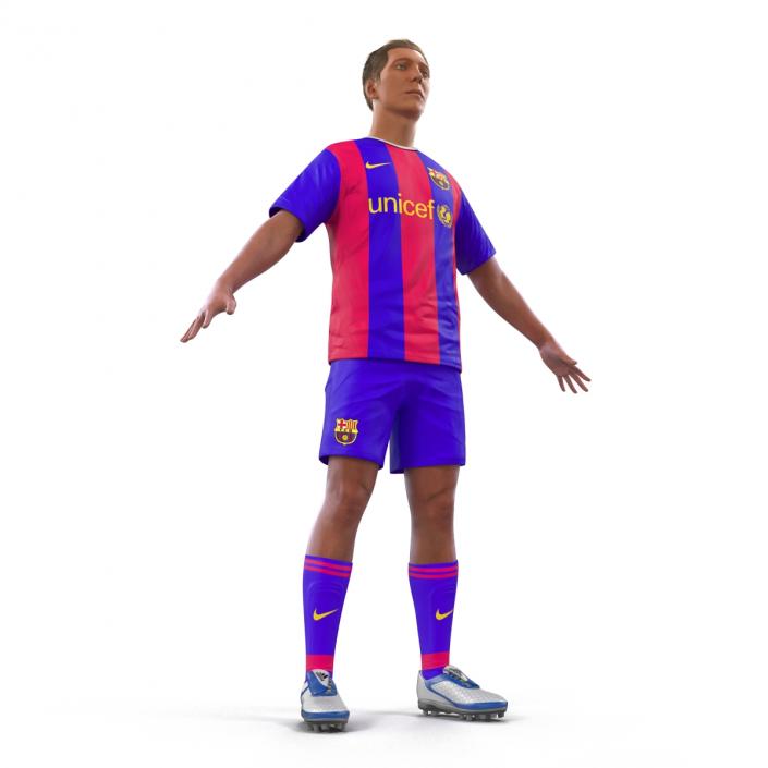 Soccer Player Barcelona Rigged 2 3D