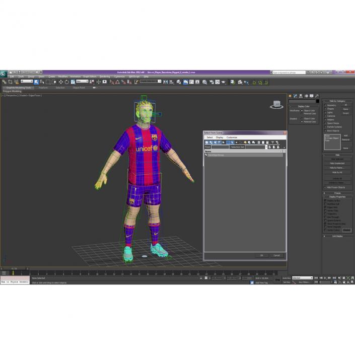 Soccer Player Barcelona Rigged 2 3D