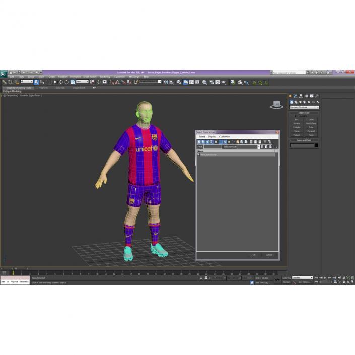 3D Soccer Player Barcelona model