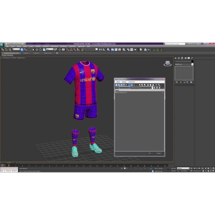 Soccer Clothes Barcelona 3D model