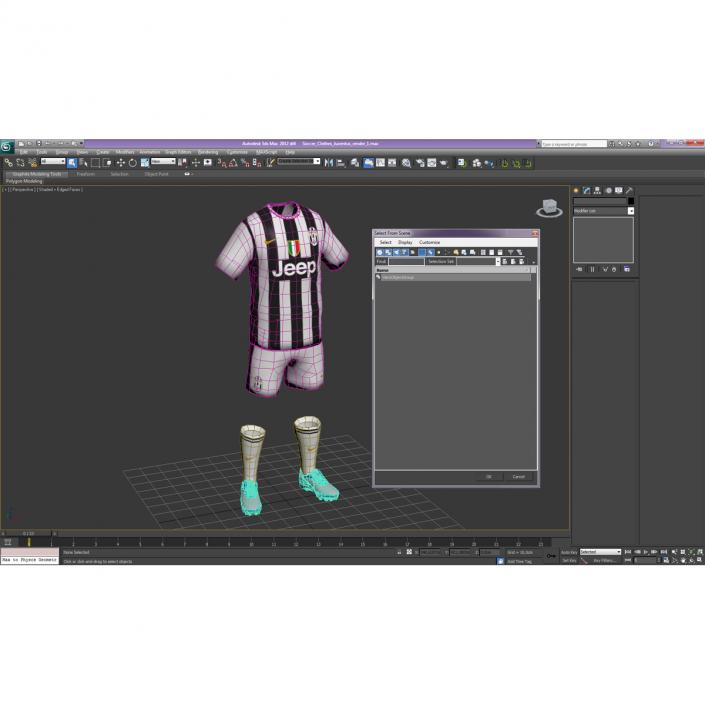 3D Soccer Clothes Juventus model