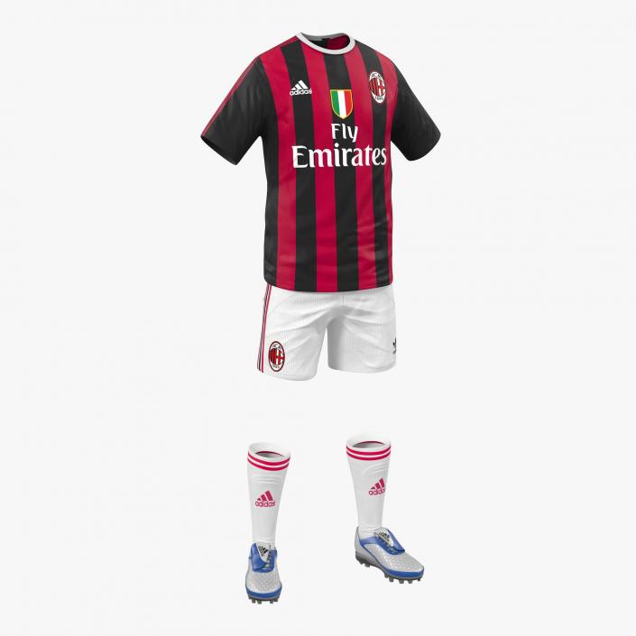 3D model Soccer Clothes Milan