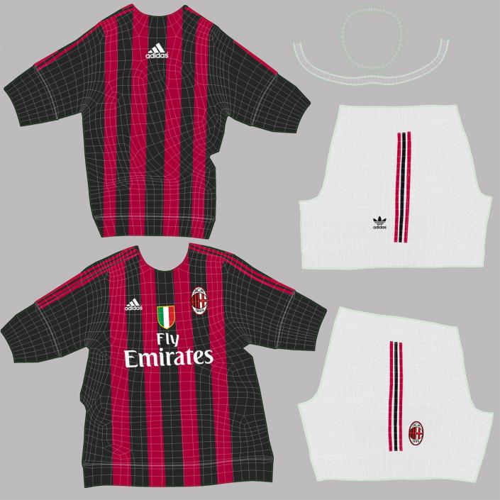 3D model Soccer Clothes Milan