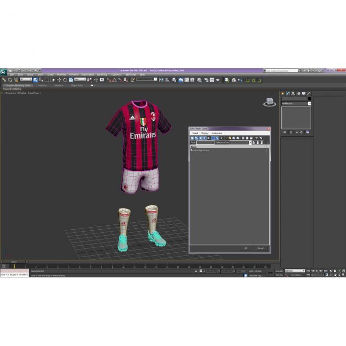 3D model Soccer Clothes Milan