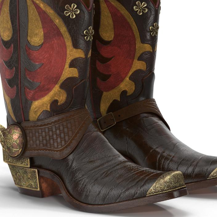 Western Boots with Spurs 3D model