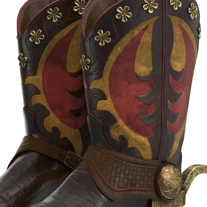 Western Boots with Spurs 3D model