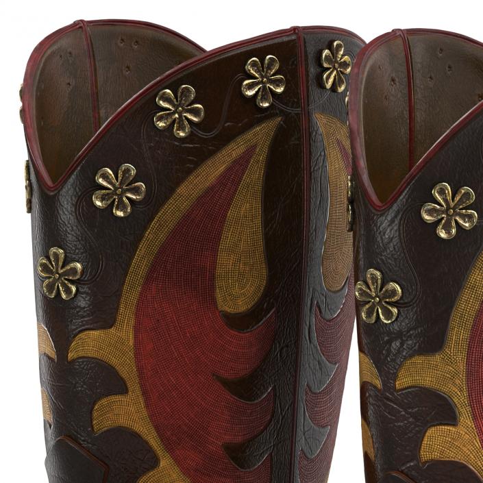 Western Boots with Spurs 3D model