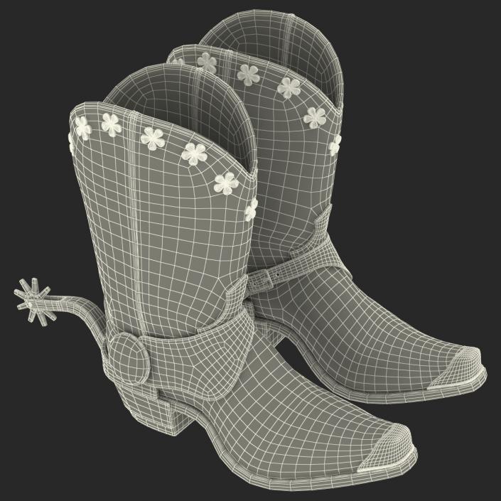 Western Boots with Spurs 3D model