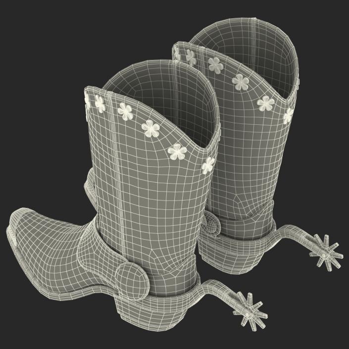 Western Boots with Spurs 3D model