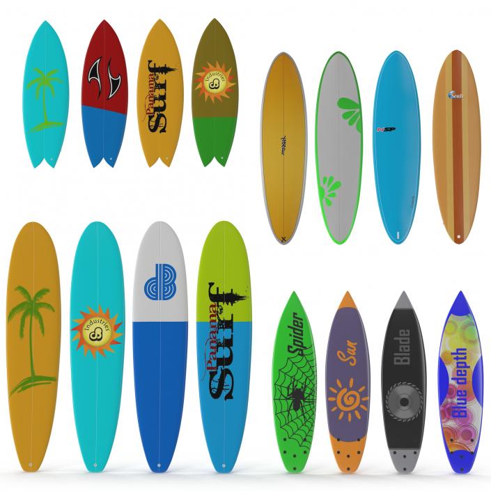 3D Surfboards Collection 2 model