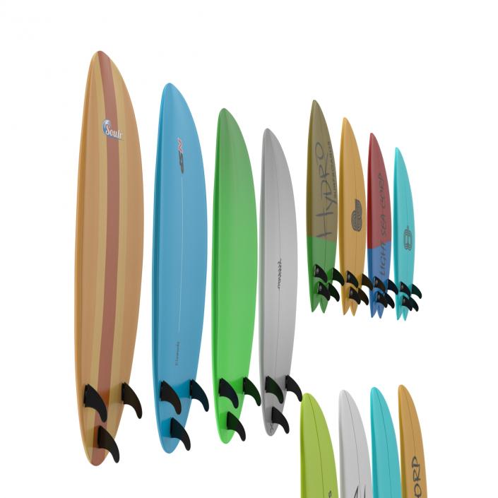 3D Surfboards Collection 2 model