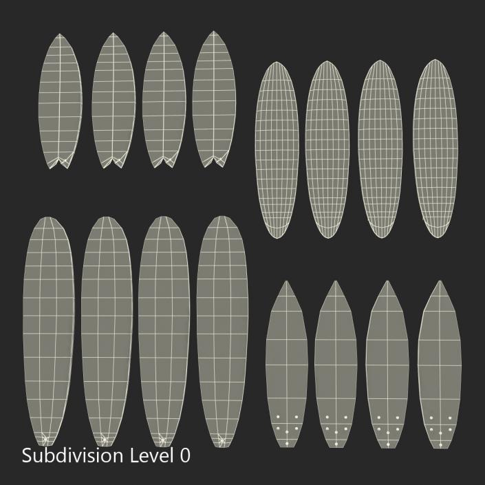 3D Surfboards Collection 2 model