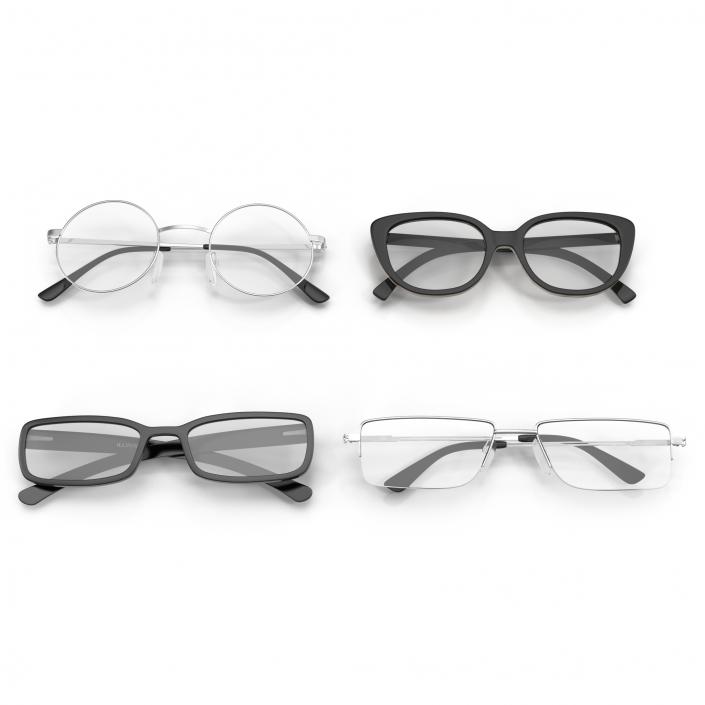 3D model Folded Glasses Collection