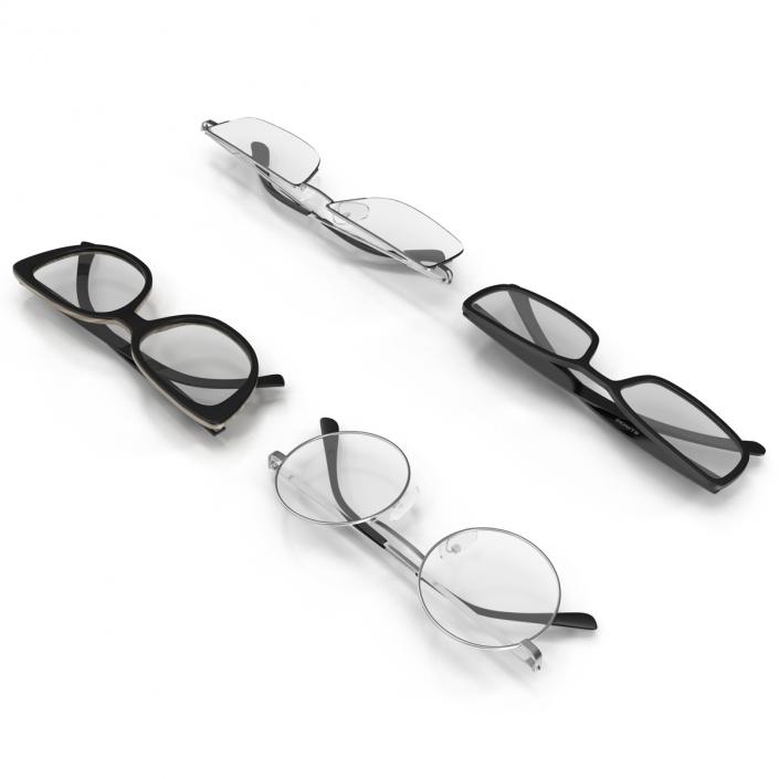 3D model Folded Glasses Collection