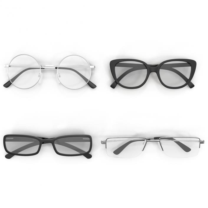 3D model Folded Glasses Collection