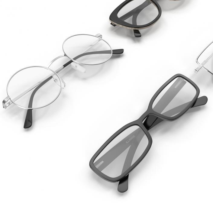 3D model Folded Glasses Collection