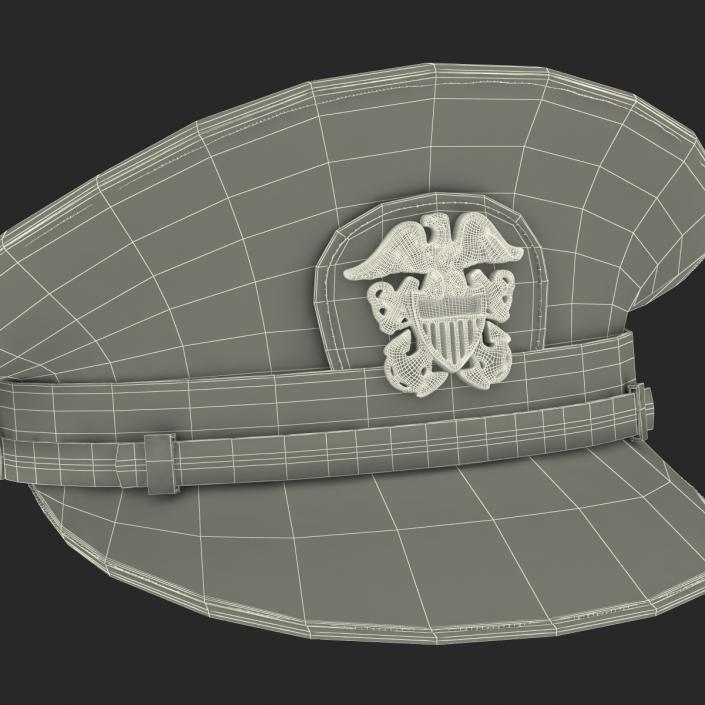 3D model US Navy Officer White Hat